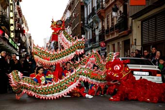 Cavalcada tradicional xinesa.